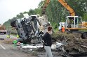 LKW umgestuerzt A 1 Rich Saarbruecken P201